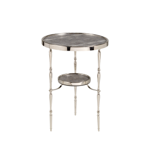Capri Round Table Nickel Black Shagreen
