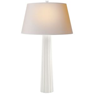 Fluted Spire Table Lamp Plaster White