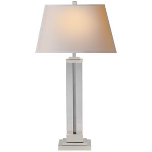 Wright Table Lamp Polished Nickel and Glass