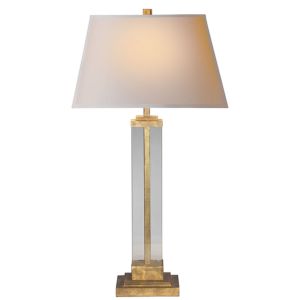 Wright Table Lamp Gilded Iron and Glass