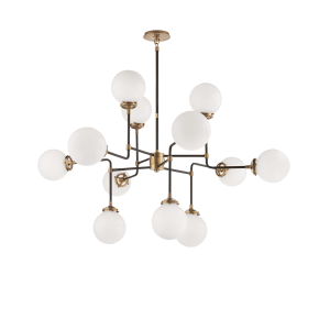 Bistro Chandelier, Hand-Rubbed Antique Brass